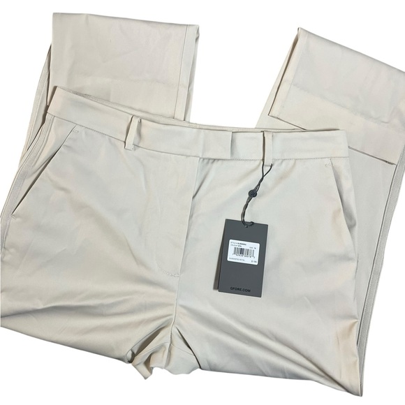 G/FORE women’s Luxe Stretch Twill Golf Pants beige tan Straight Leg - Picture 7 of 12